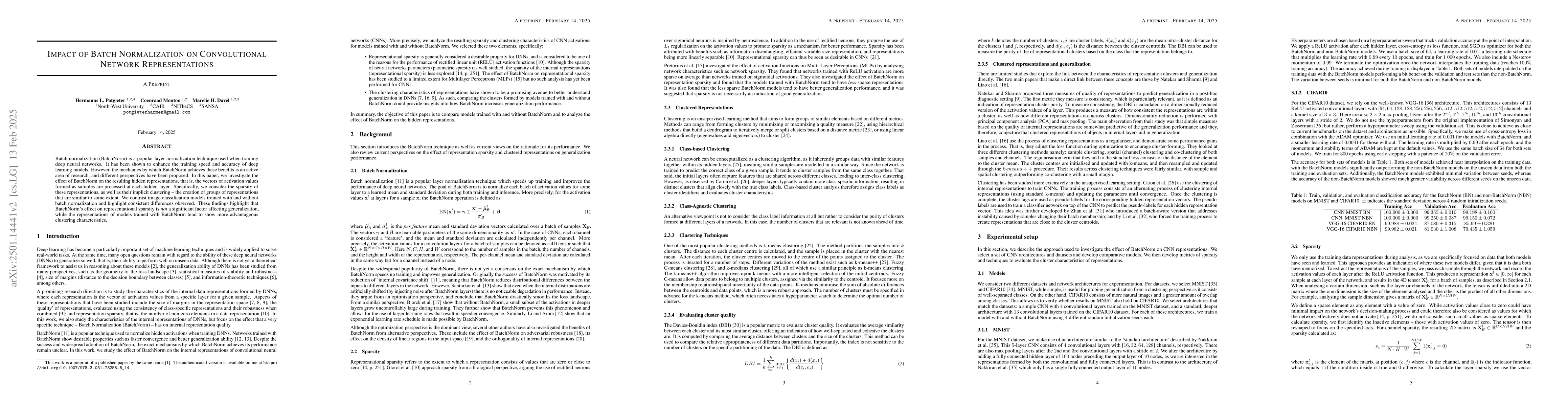 Thumbnail for Impact of Batch Normalization on Convolutional Network Representations