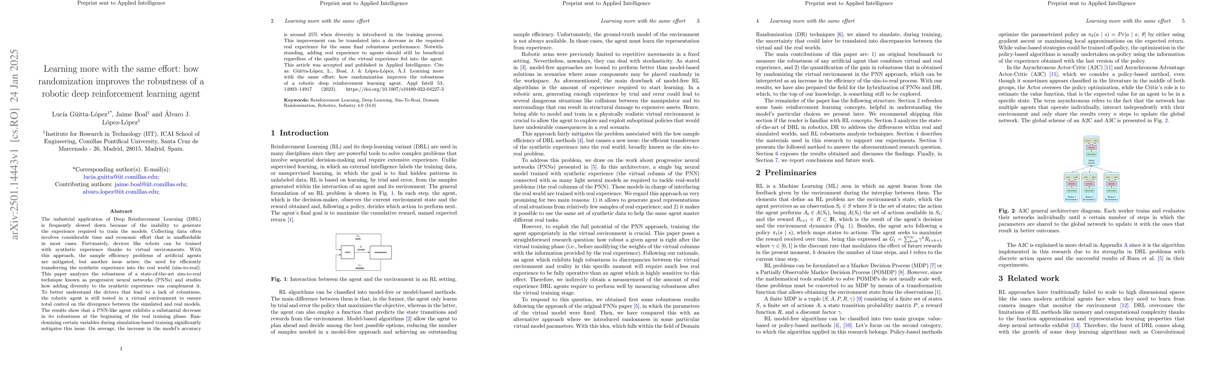 Thumbnail for Learning more with the same effort: how randomization improves the
  robustness of a robotic deep reinforcement learning agent