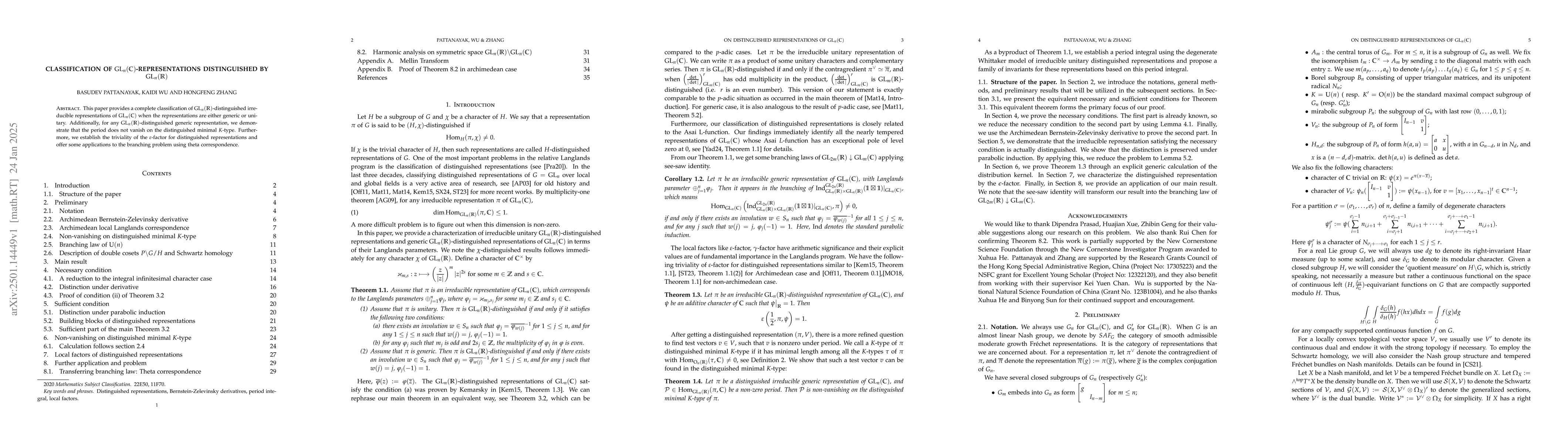 Thumbnail for Classification of $\mathrm{GL}_{n}(\mathbb{C})$-Representations
  Distinguished by $\mathrm{GL}_n(\mathbb{R})$