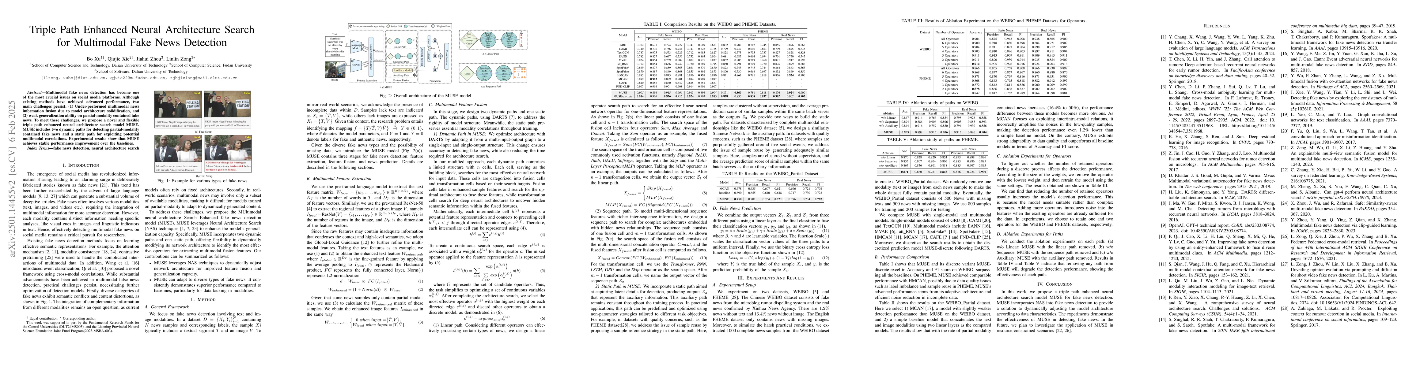 Thumbnail for Triple Path Enhanced Neural Architecture Search for Multimodal Fake News
  Detection