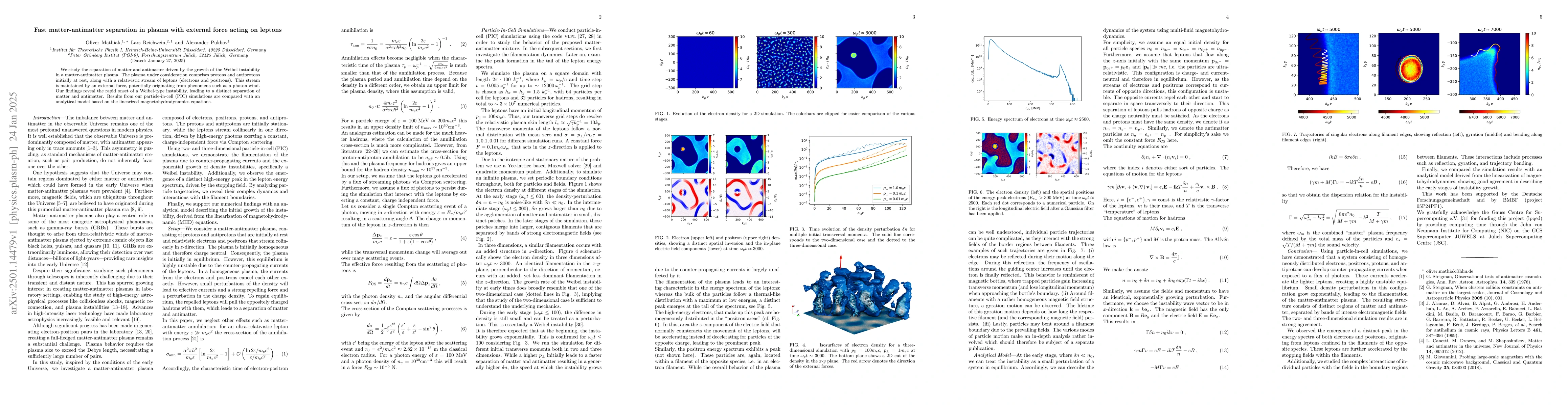 Thumbnail for Fast matter-antimatter separation in plasma with external force acting
  on lepton