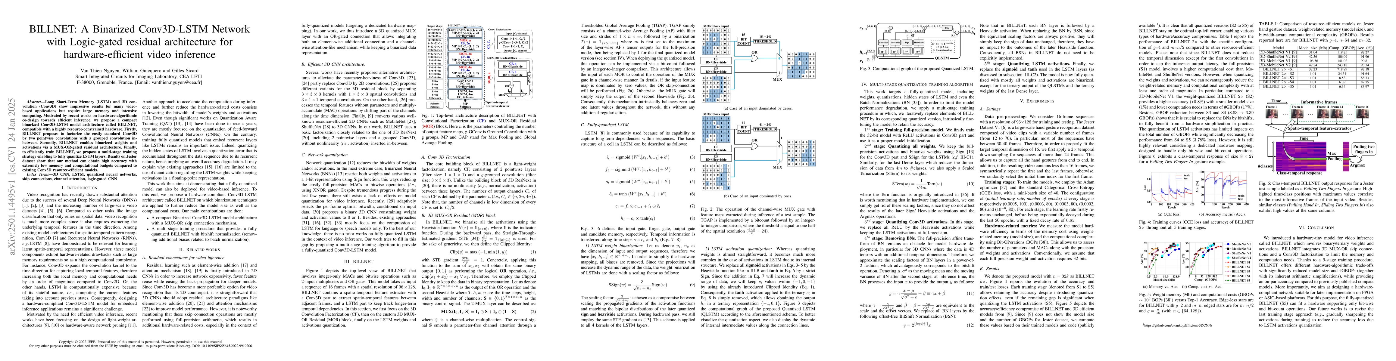 Thumbnail for BILLNET: A Binarized Conv3D-LSTM Network with Logic-gated residual
  architecture for hardware-efficient video inference
