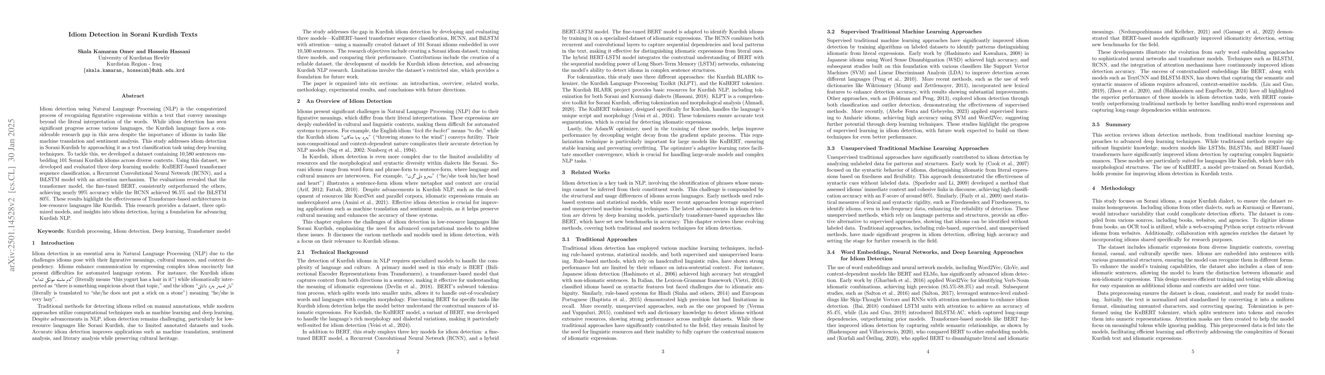 Thumbnail for Idiom Detection in Sorani Kurdish Texts