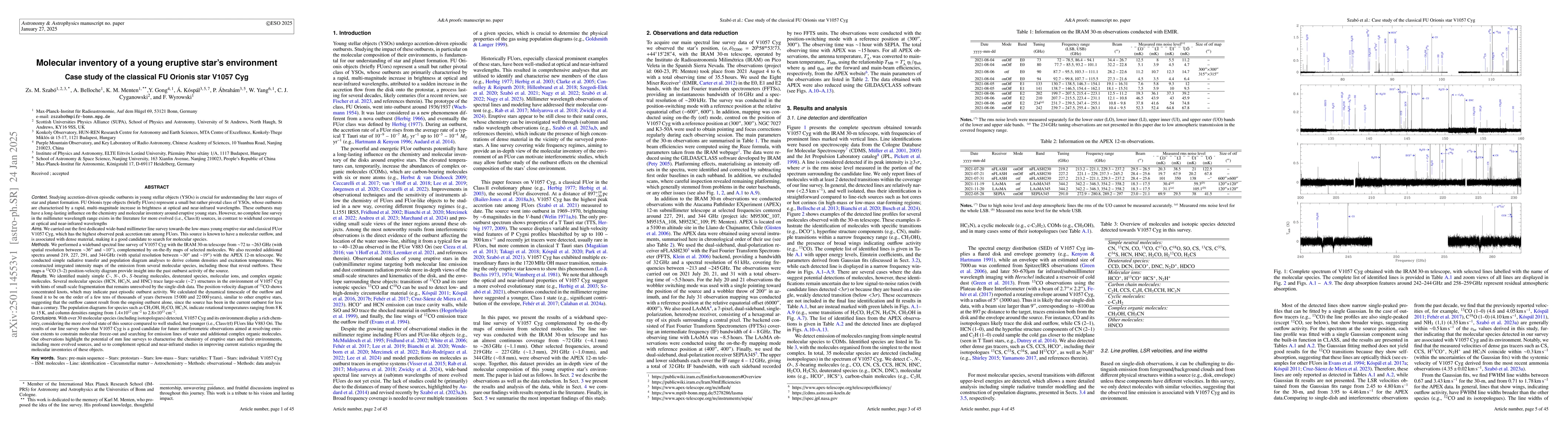 Thumbnail for Molecular inventory of a young eruptive star's environment -- Case study
  of the classical FU Orionis star V1057 Cyg