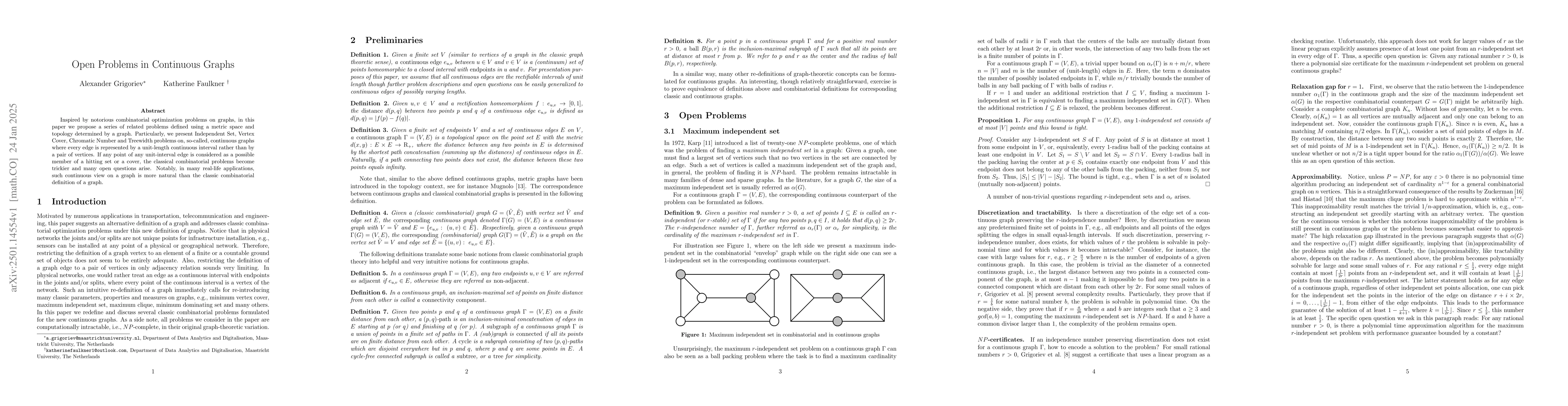 Thumbnail for Open Problems in Continuous Graphs