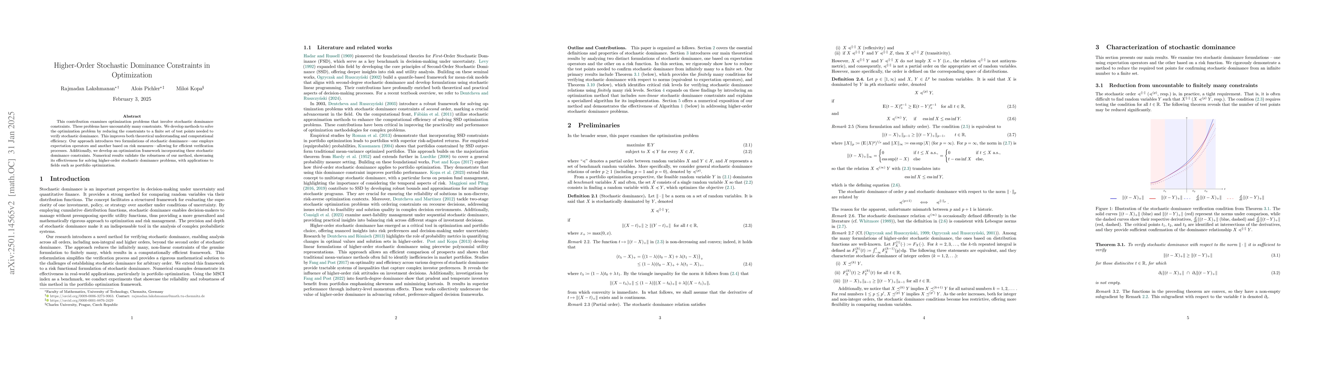 Thumbnail for Higher-Order Stochastic Dominance Constraints in Optimization
