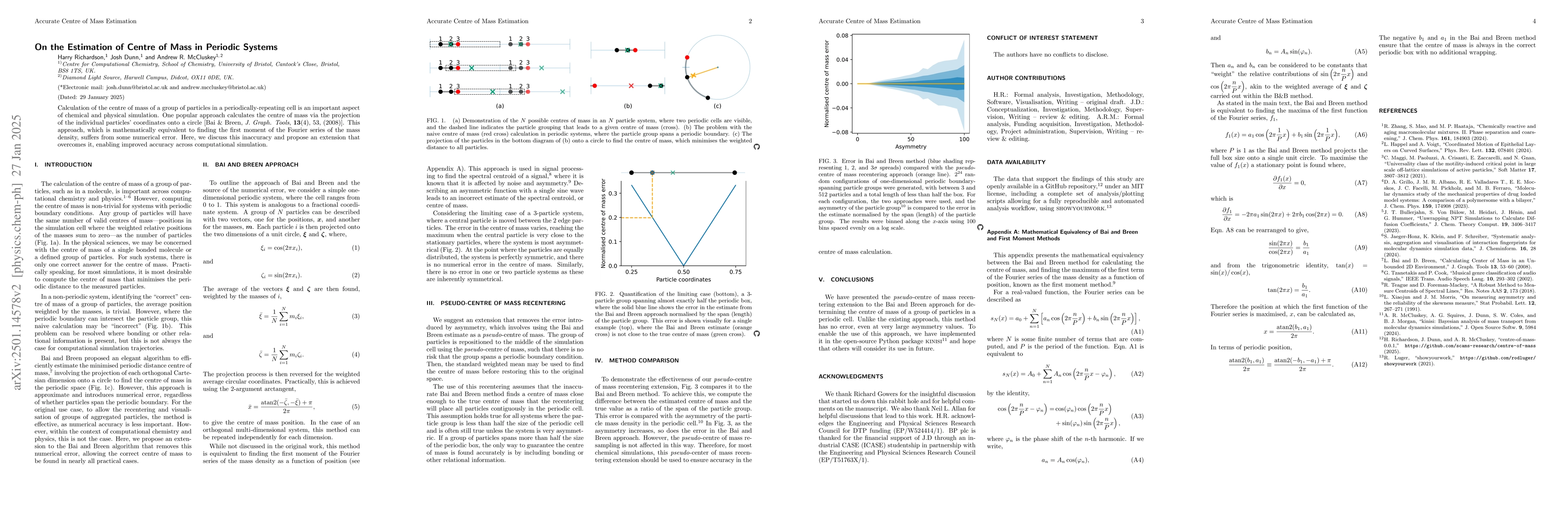 Thumbnail for On the Estimation of Centre of Mass in Periodic Systems