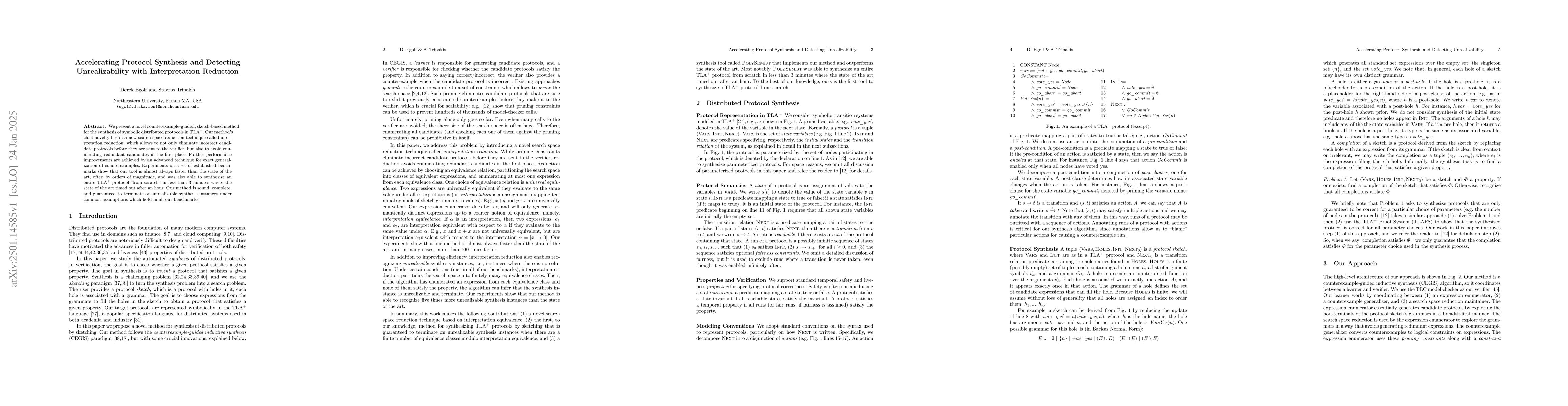Thumbnail for Accelerating Protocol Synthesis and Detecting Unrealizability with
  Interpretation Reduction