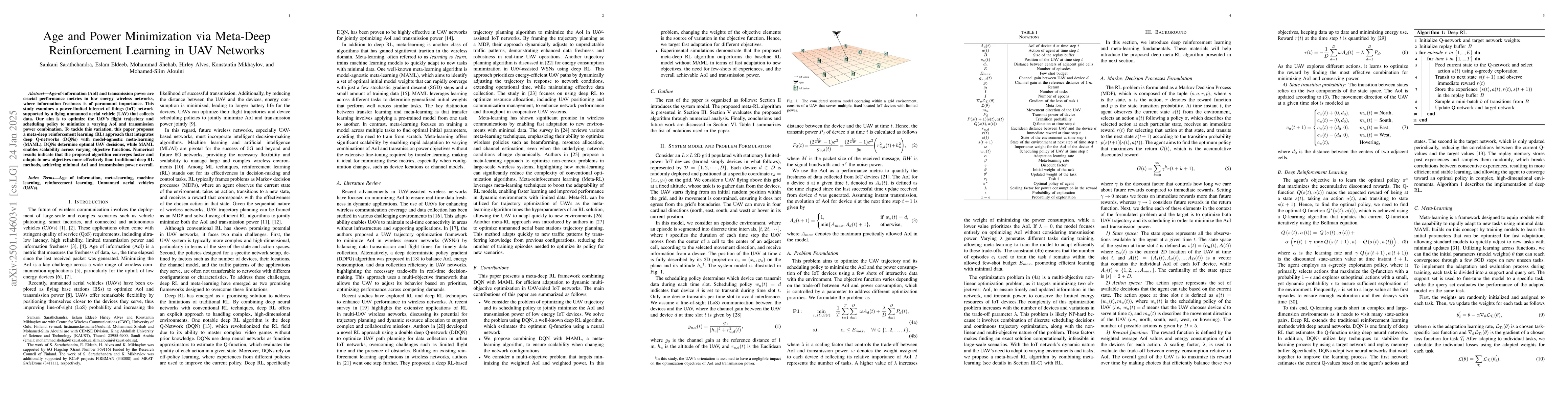 Thumbnail for Age and Power Minimization via Meta-Deep Reinforcement Learning in UAV
  Networks