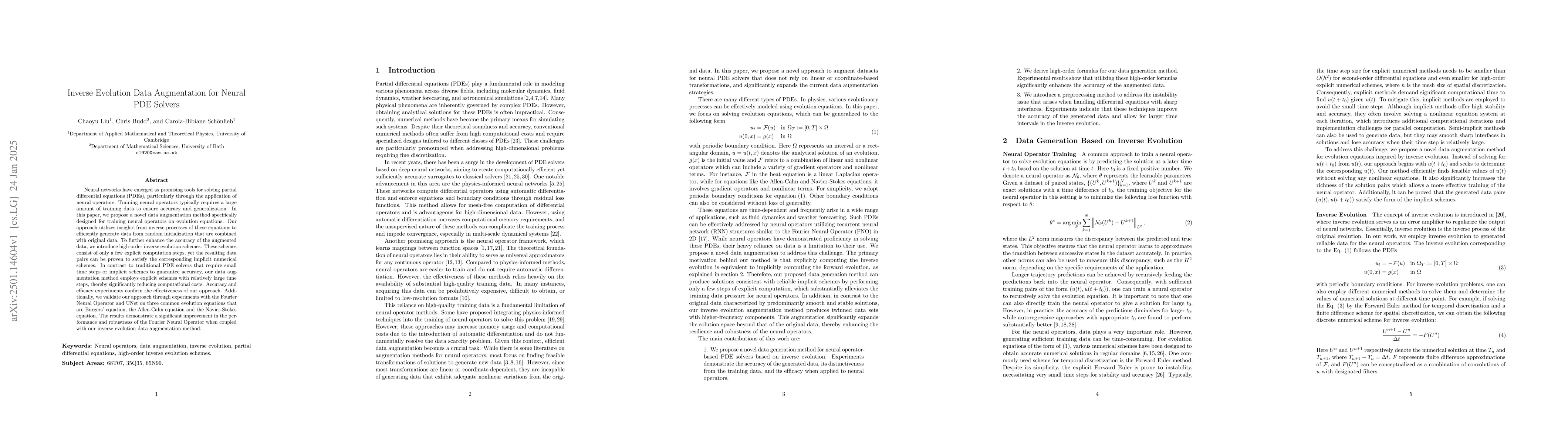 Thumbnail for Inverse Evolution Data Augmentation for Neural PDE Solvers