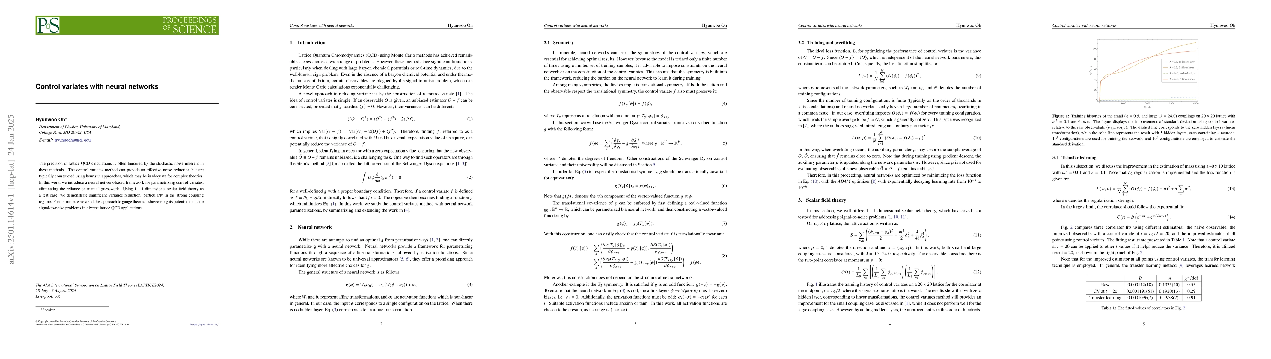 Thumbnail for Control variates with neural networks