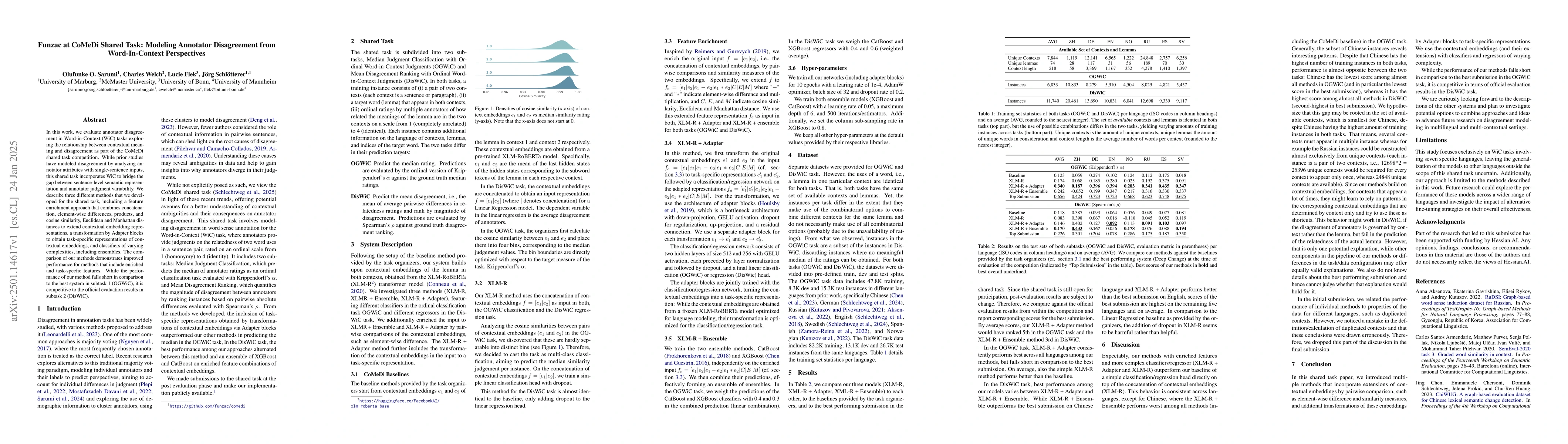 Thumbnail for Funzac at CoMeDi Shared Task: Modeling Annotator Disagreement from
  Word-In-Context Perspectives