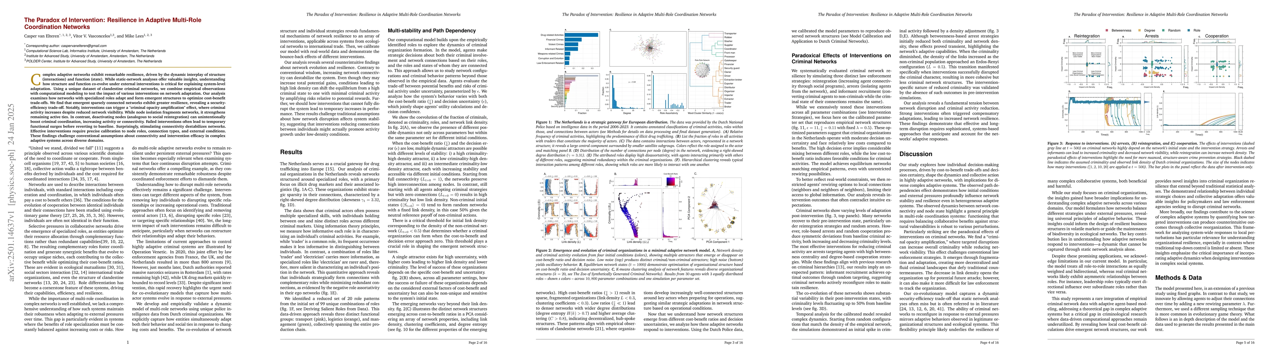 Thumbnail for The Paradox of Intervention: Resilience in Adaptive Multi-Role
  Coordination Networks