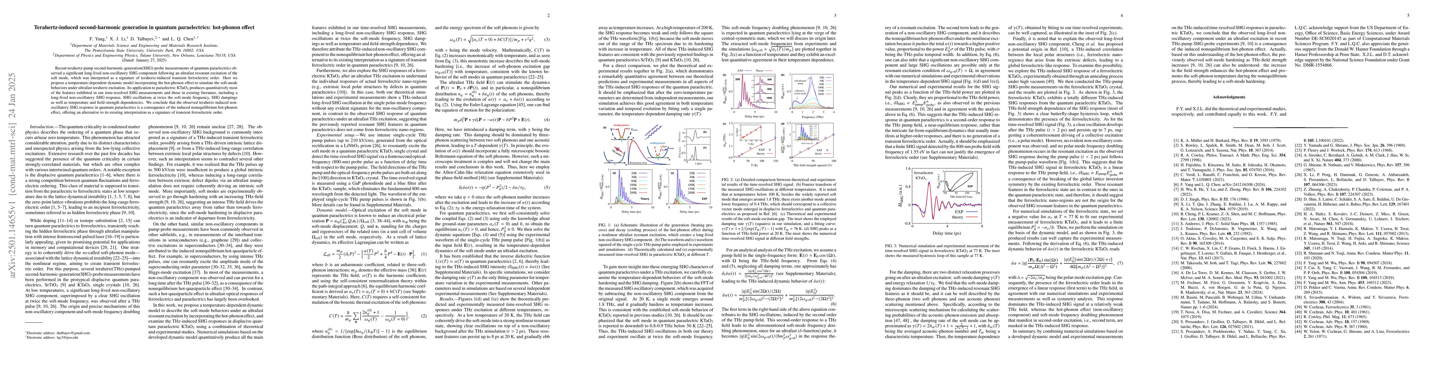 Thumbnail for Terahertz-induced second-harmonic generation in quantum paraelectrics:
  hot-phonon effect