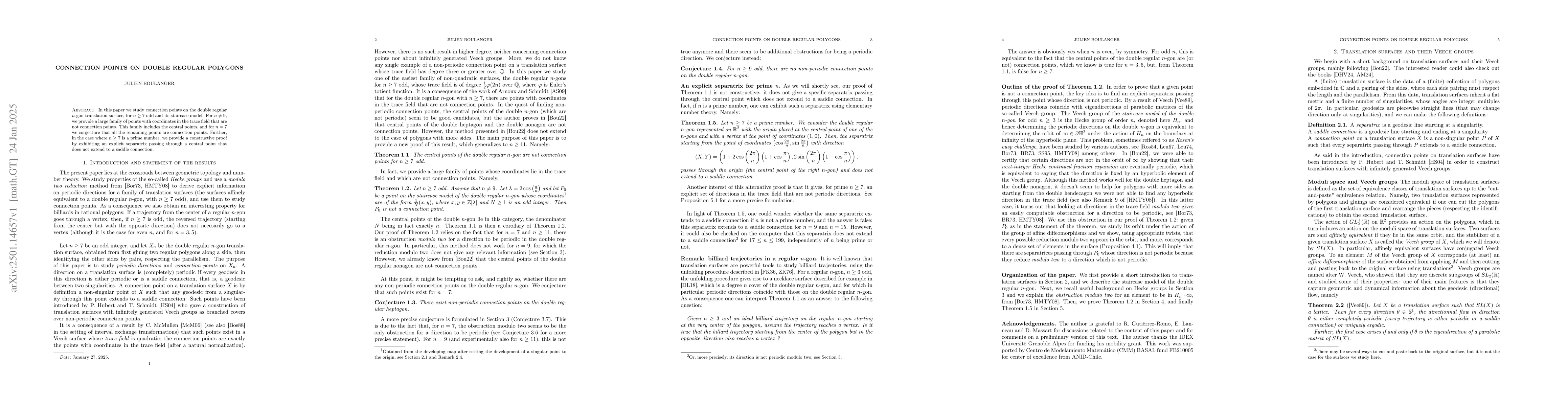 Thumbnail for Connection points on double regular polygons