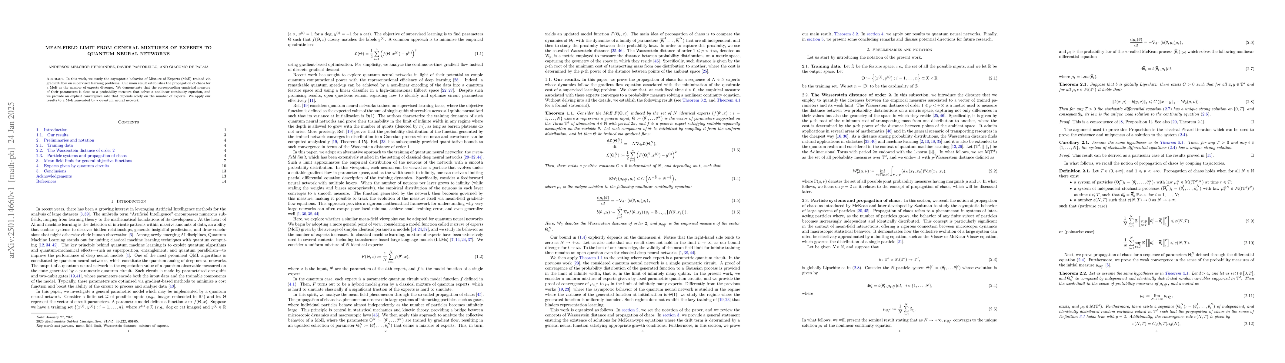 Thumbnail for Mean-field limit from general mixtures of experts to quantum neural
  networks