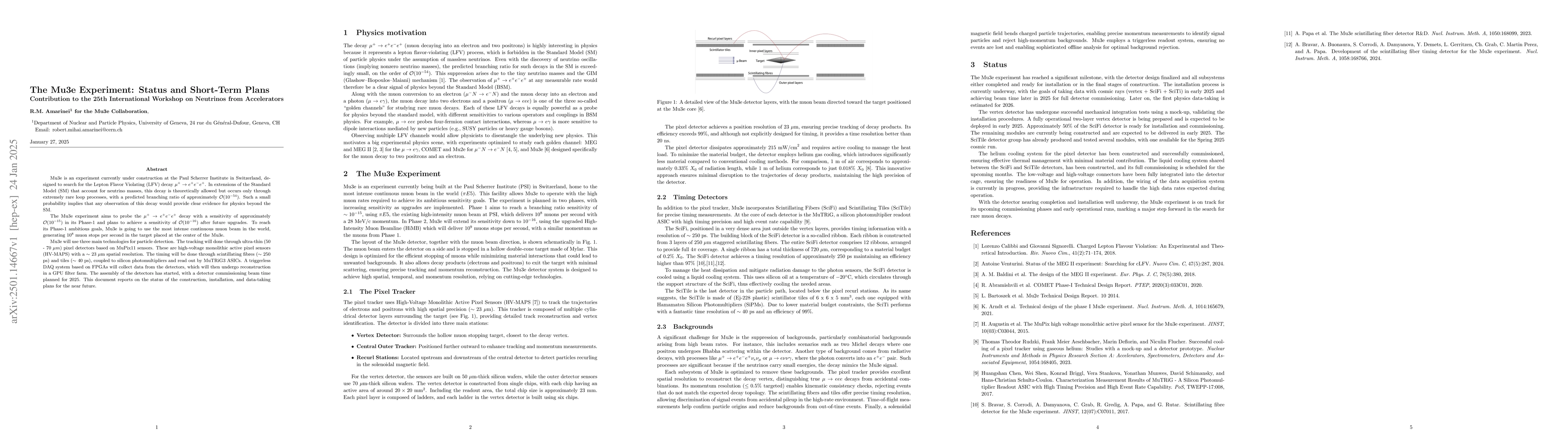 Thumbnail for The Mu3e Experiment: Status and Short-Term Plans