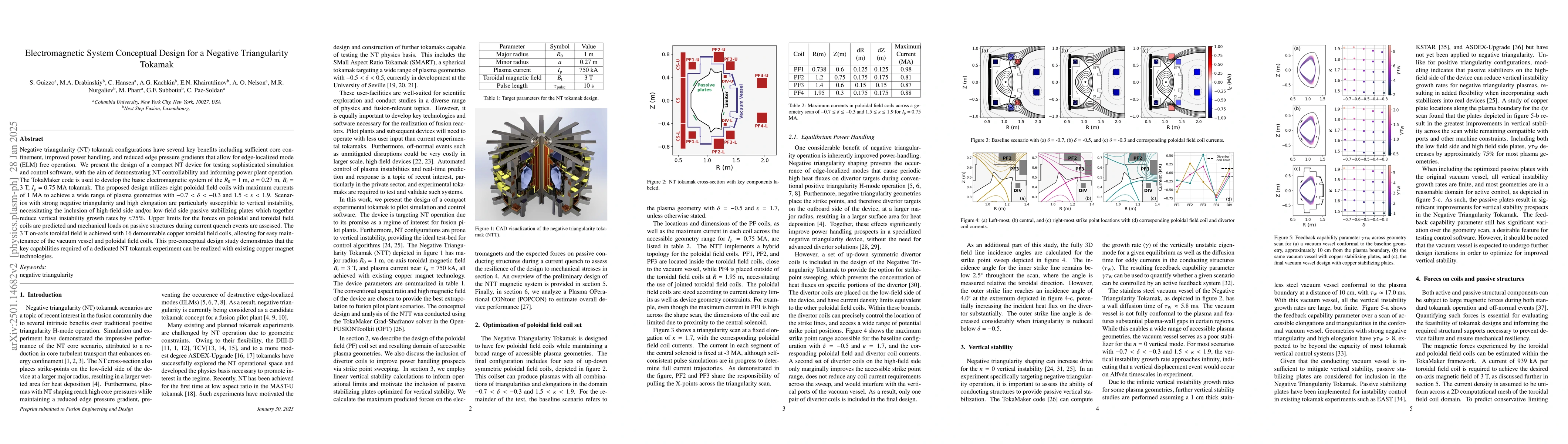 Thumbnail for Electromagnetic System Conceptual Design for a Negative Triangularity
  Tokamak
