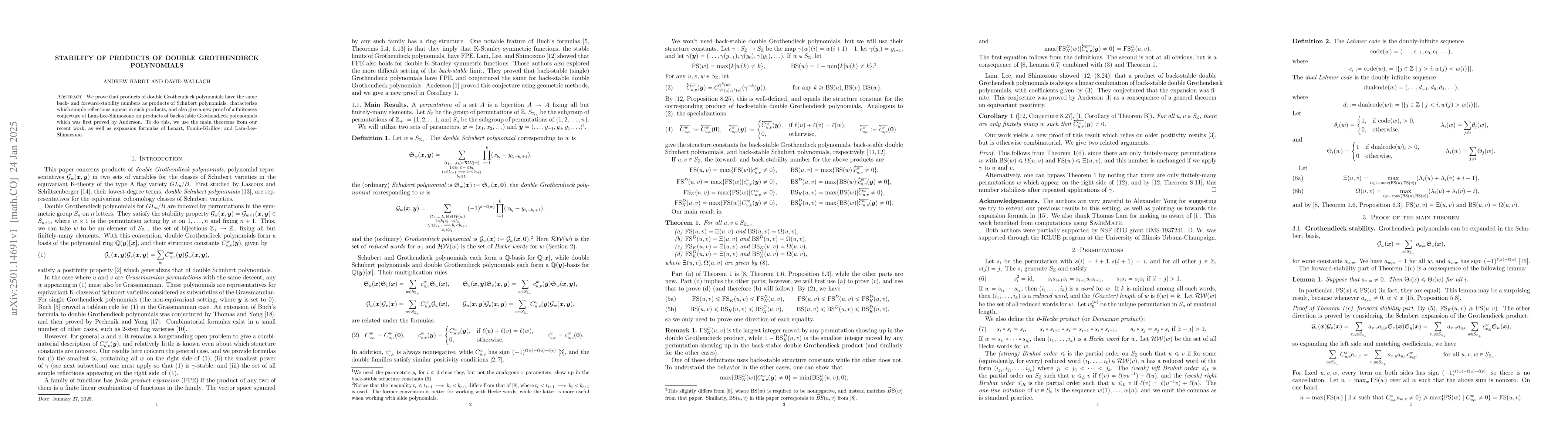 Thumbnail for Stability of products of double Grothendieck polynomials