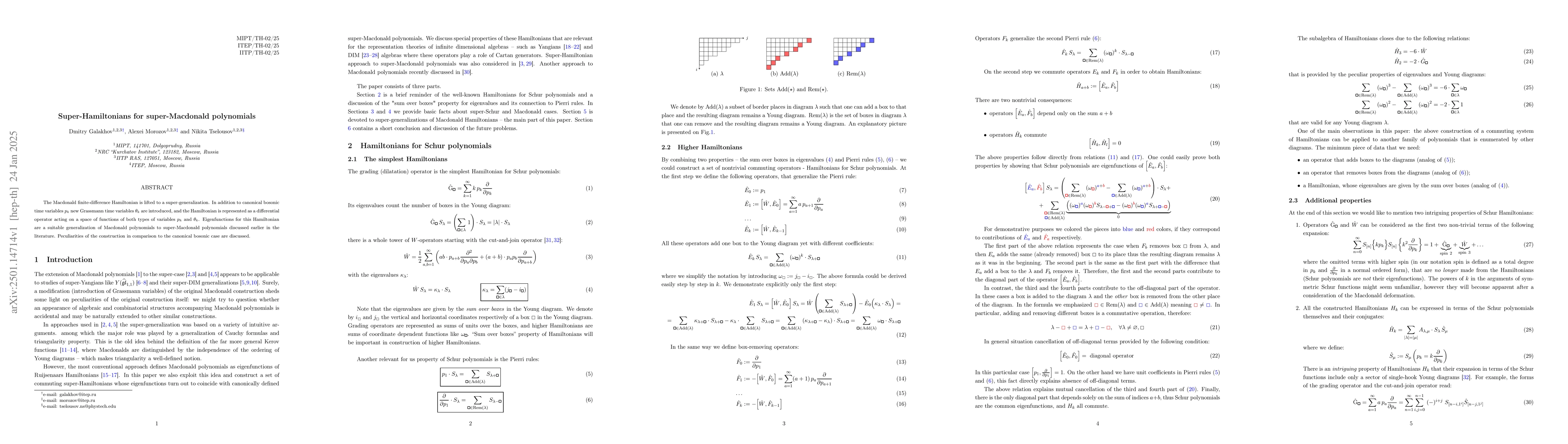 Thumbnail for Super-Hamiltonians for super-Macdonald polynomials