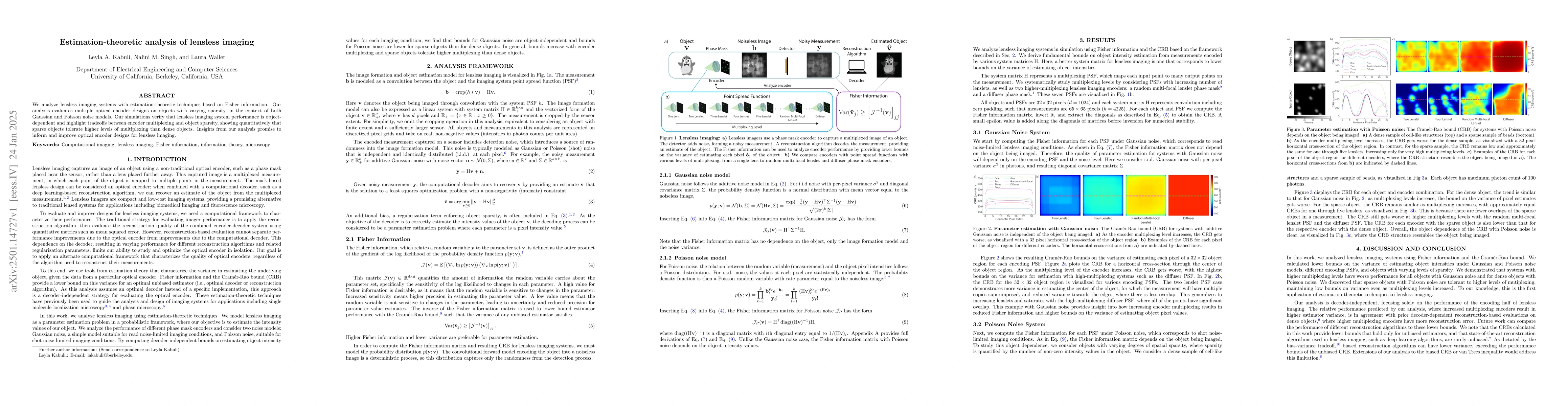 Thumbnail for Estimation-theoretic analysis of lensless imaging
