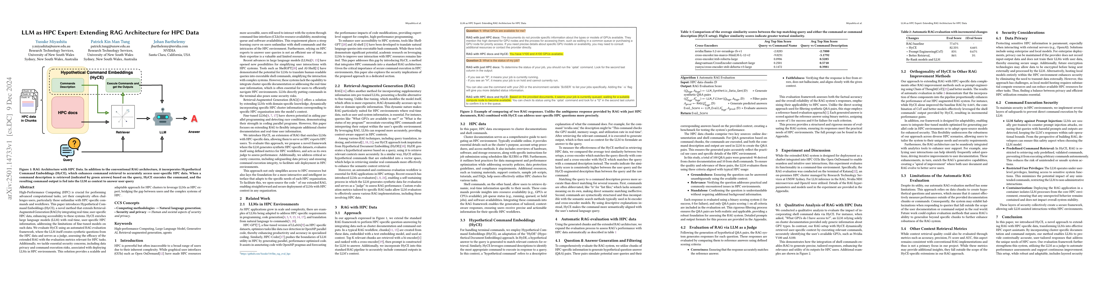Thumbnail for LLM as HPC Expert: Extending RAG Architecture for HPC Data