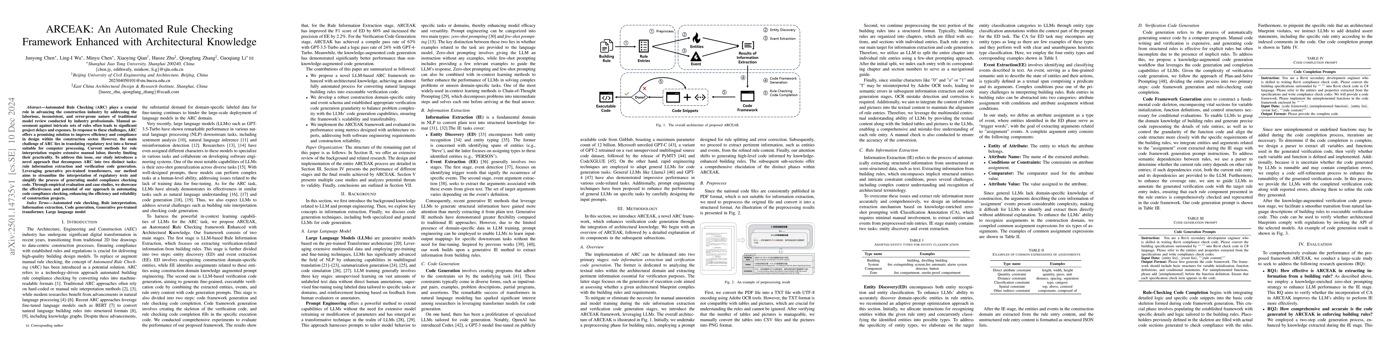 Thumbnail for ARCEAK: An Automated Rule Checking Framework Enhanced with Architectural
  Knowledge