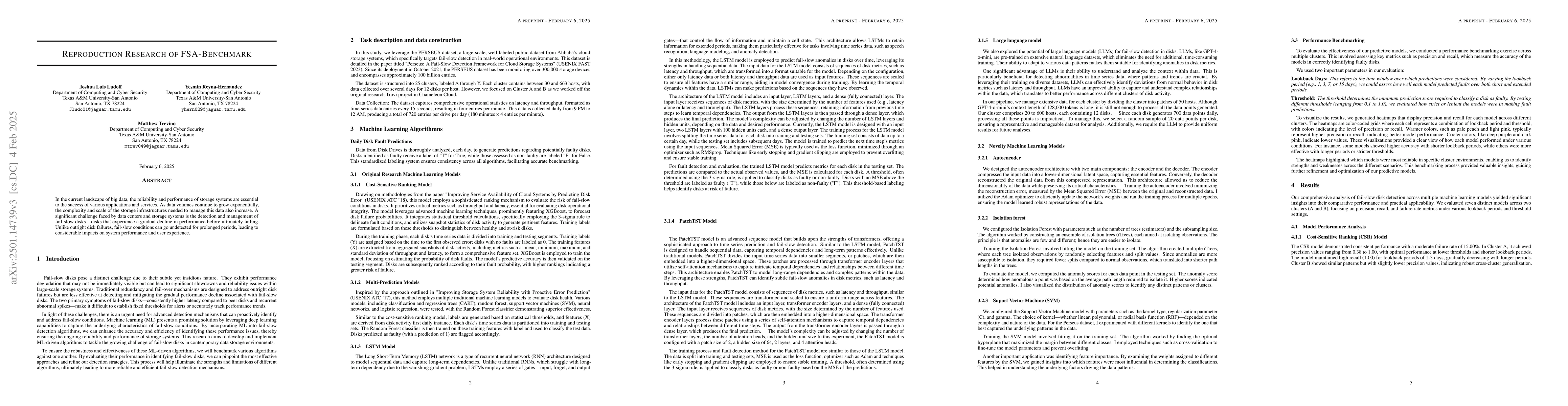Thumbnail for Reproduction Research of FSA-Benchmark