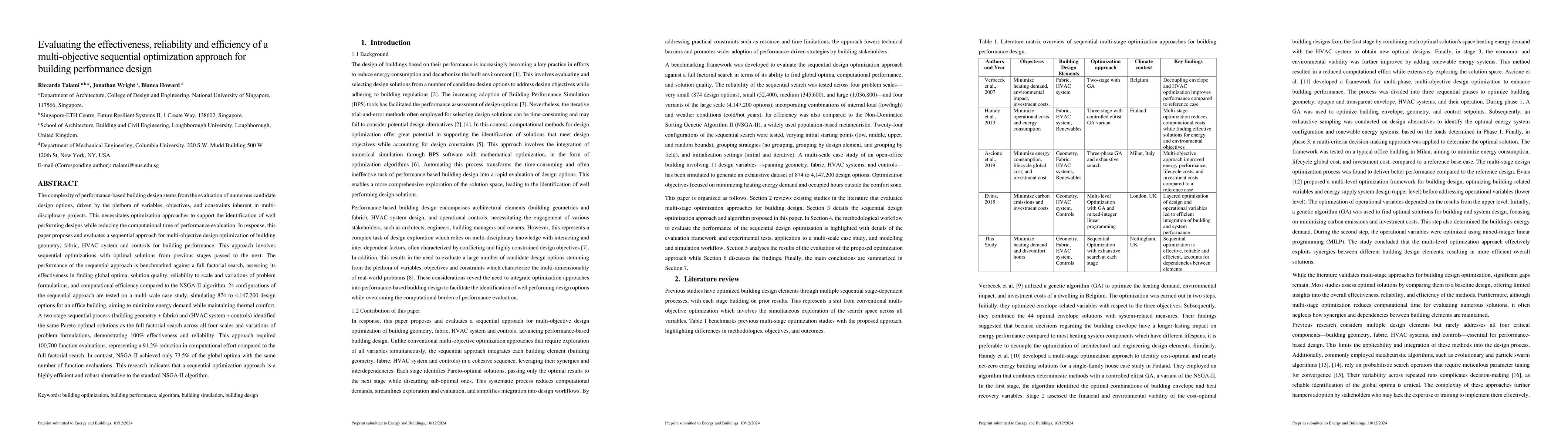 Thumbnail for Evaluating the effectiveness, reliability and efficiency of a
  multi-objective sequential optimization approach for building performance
  design