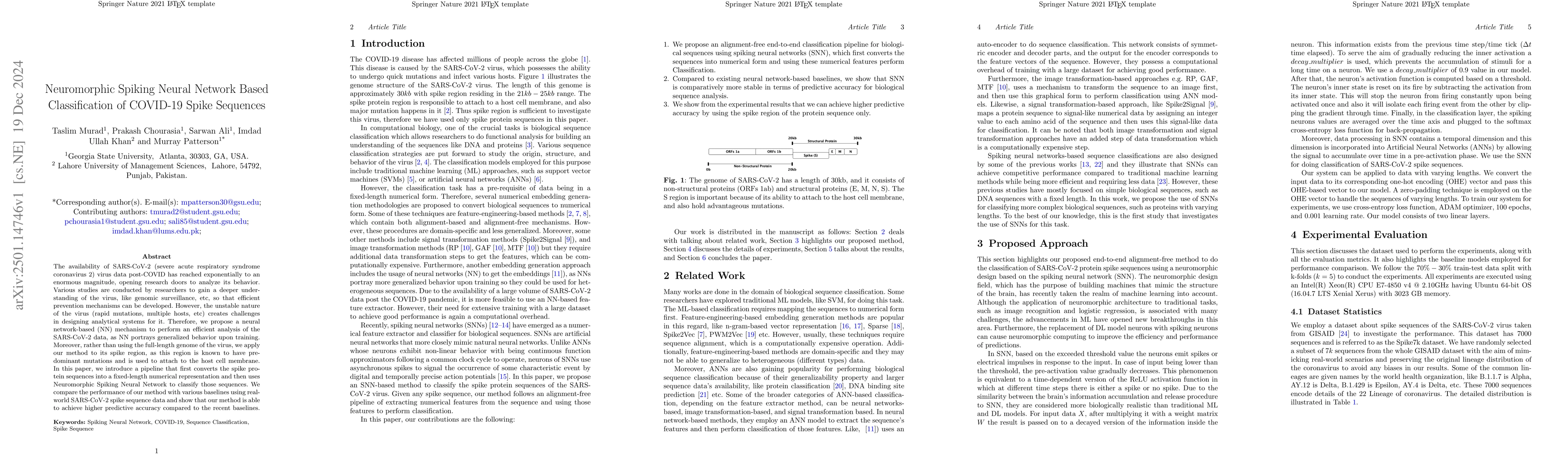 Thumbnail for Neuromorphic Spiking Neural Network Based Classification of COVID-19
  Spike Sequences