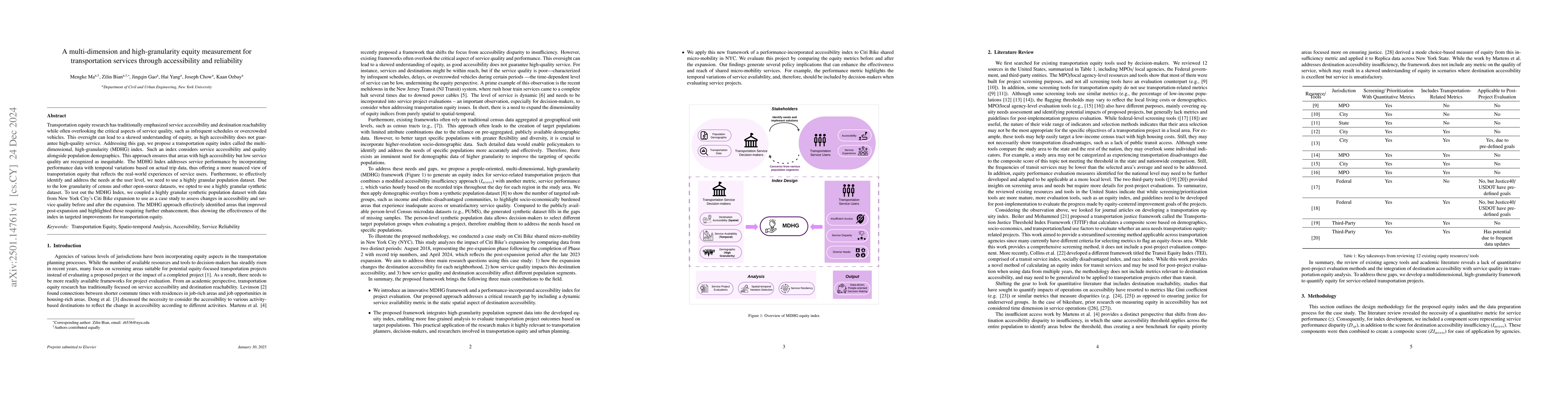 Thumbnail for A multi-dimension and high-granularity equity measurement for
  transportation services through accessibility and reliability