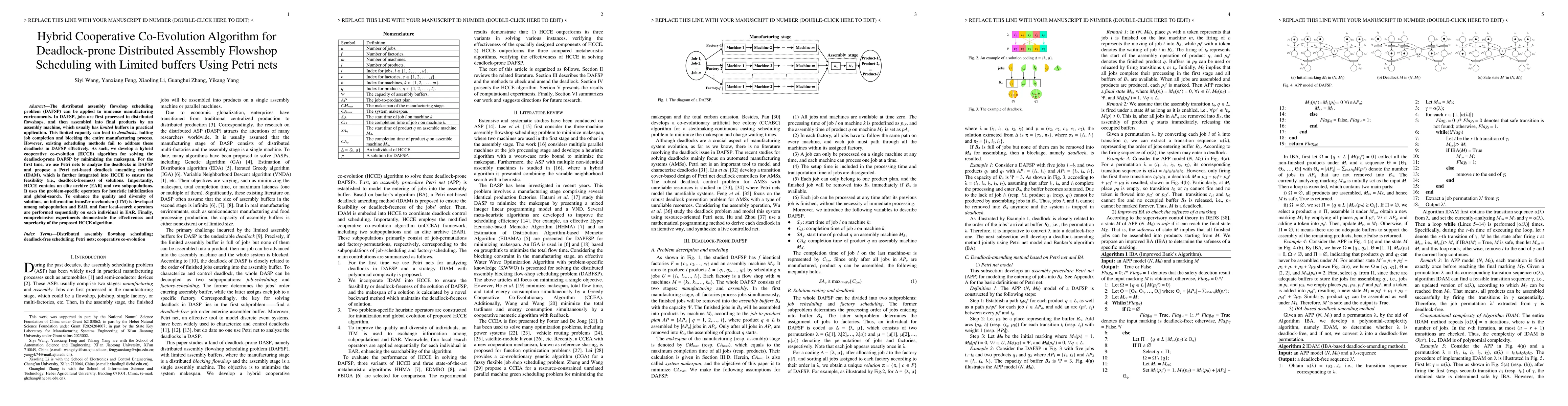 Thumbnail for Hybrid Cooperative Co-Evolution Algorithm for Deadlock-prone Distributed
  Assembly Flowshop Scheduling with Limited buffers Using Petri nets