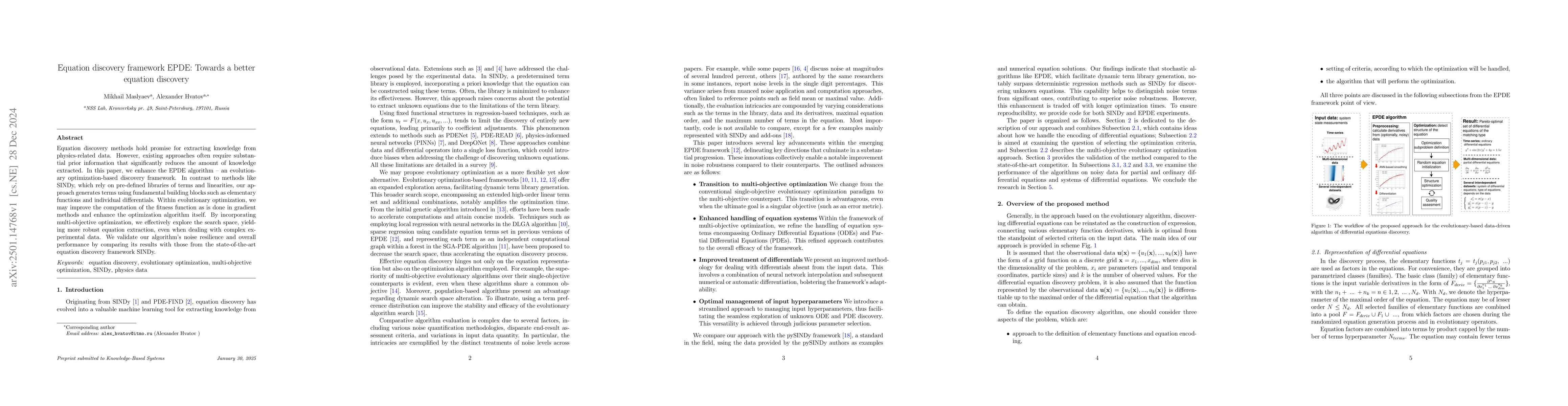 Thumbnail for Equation discovery framework EPDE: Towards a better equation discovery