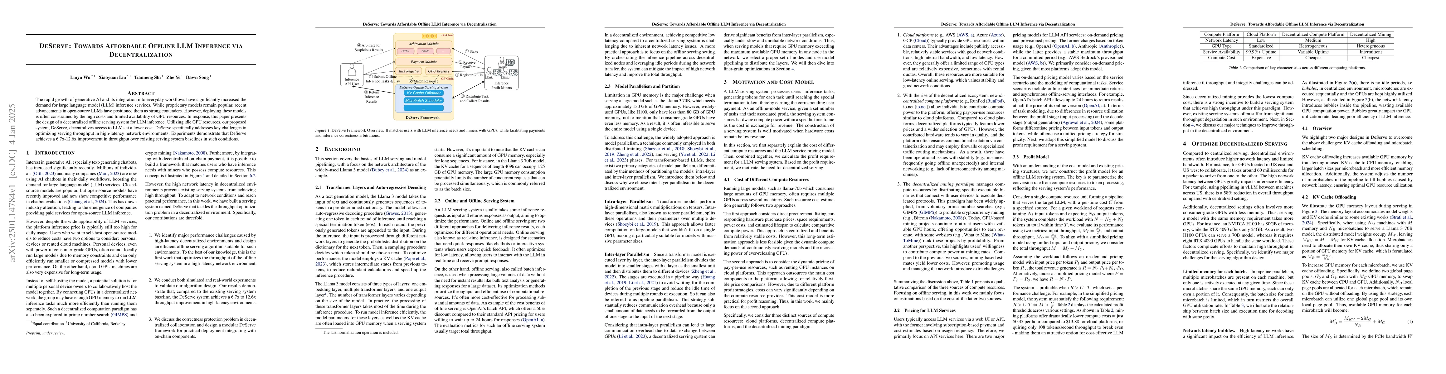 Thumbnail for DeServe: Towards Affordable Offline LLM Inference via Decentralization