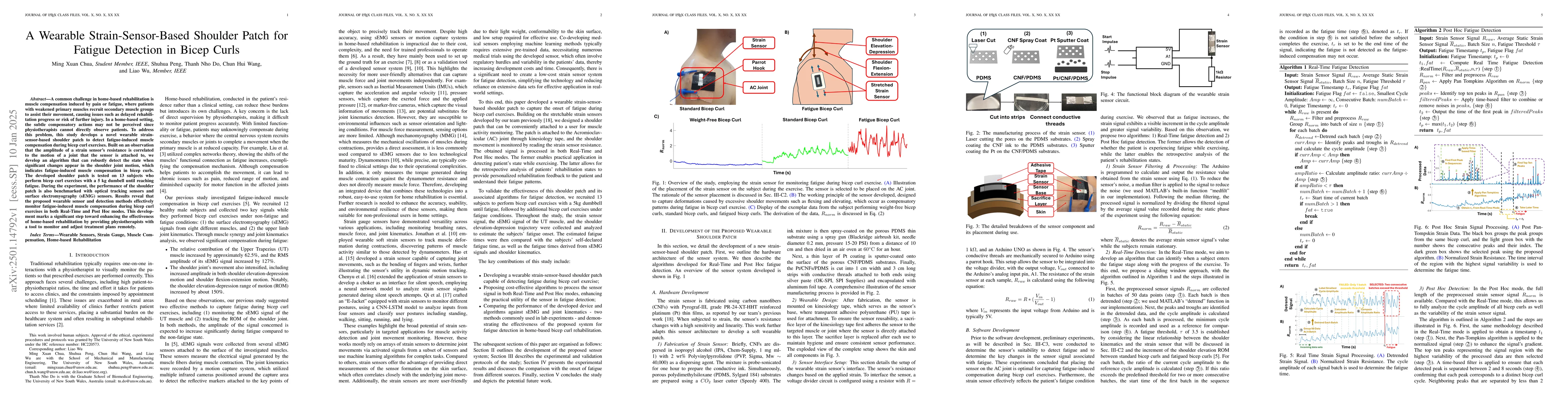 Thumbnail for A Wearable Strain-Sensor-Based Shoulder Patch for Fatigue Detection in
  Bicep Curls