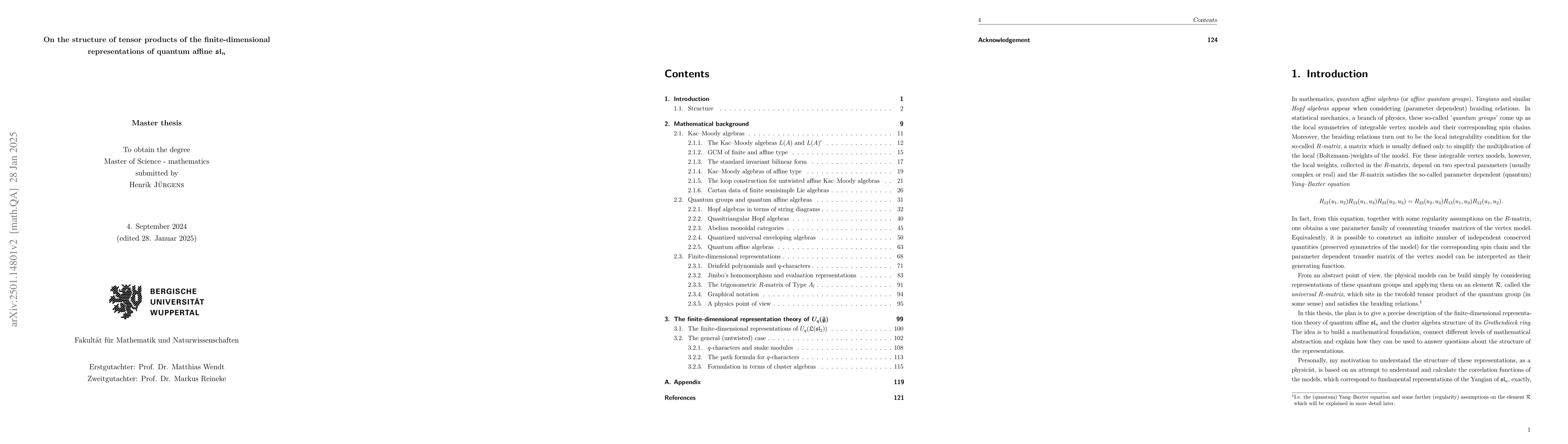Thumbnail for On the structure of tensor products of the finite-dimensional
  representations of quantum affine $\mathfrak{sl}_n$