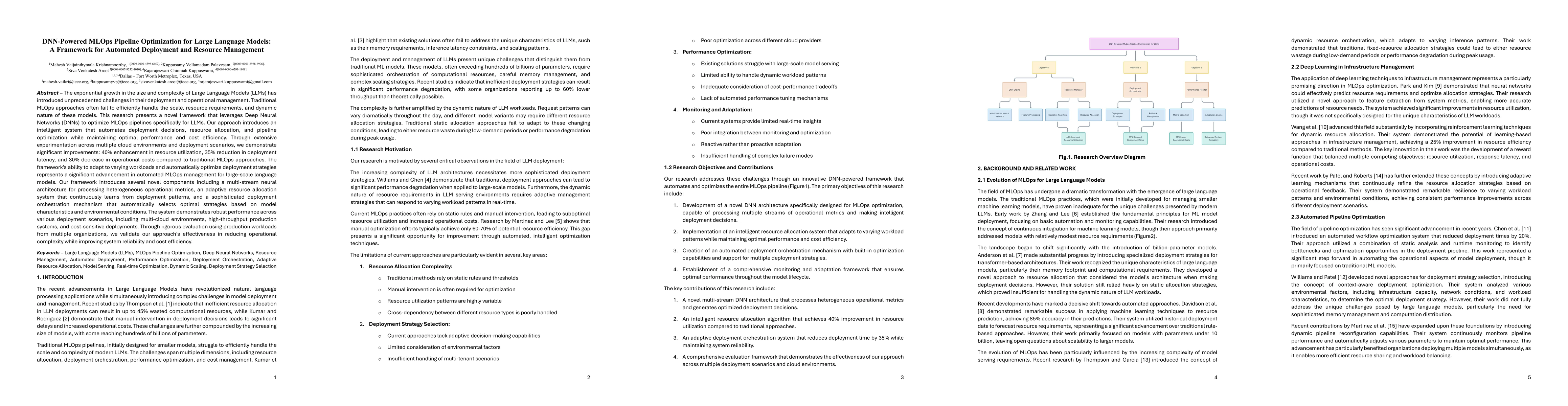 Thumbnail for DNN-Powered MLOps Pipeline Optimization for Large Language Models: A
  Framework for Automated Deployment and Resource Management