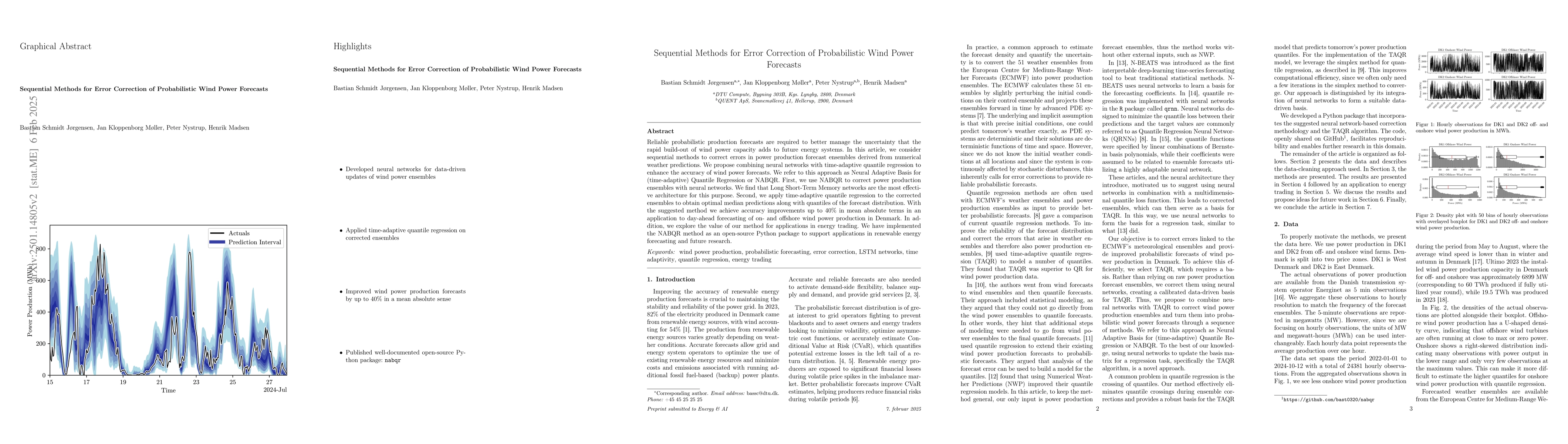Thumbnail for Sequential Methods for Error Correction of Probabilistic Wind Power
  Forecasts