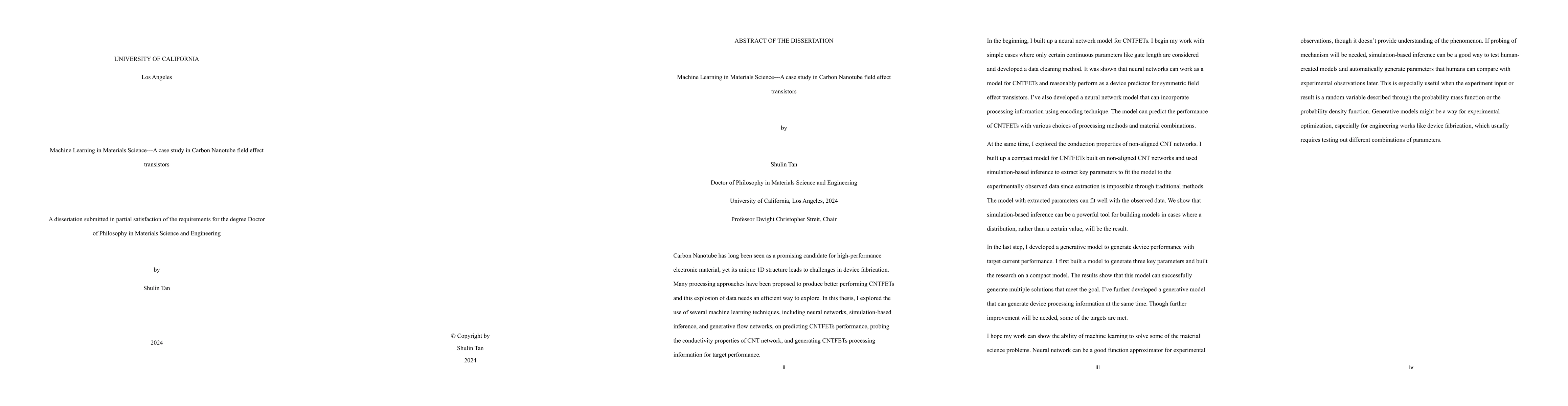 Thumbnail for Dissertation Machine Learning in Materials Science -- A case study in
  Carbon Nanotube field effect transistors