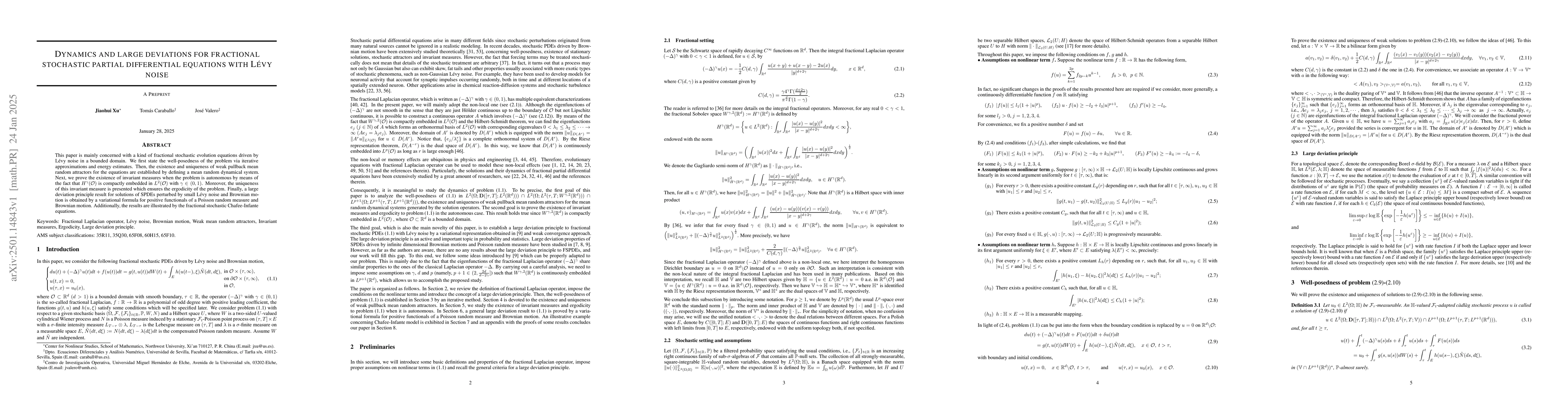 Thumbnail for Dynamics and large deviations for fractional stochastic partial
  differential equations with Lévy noise