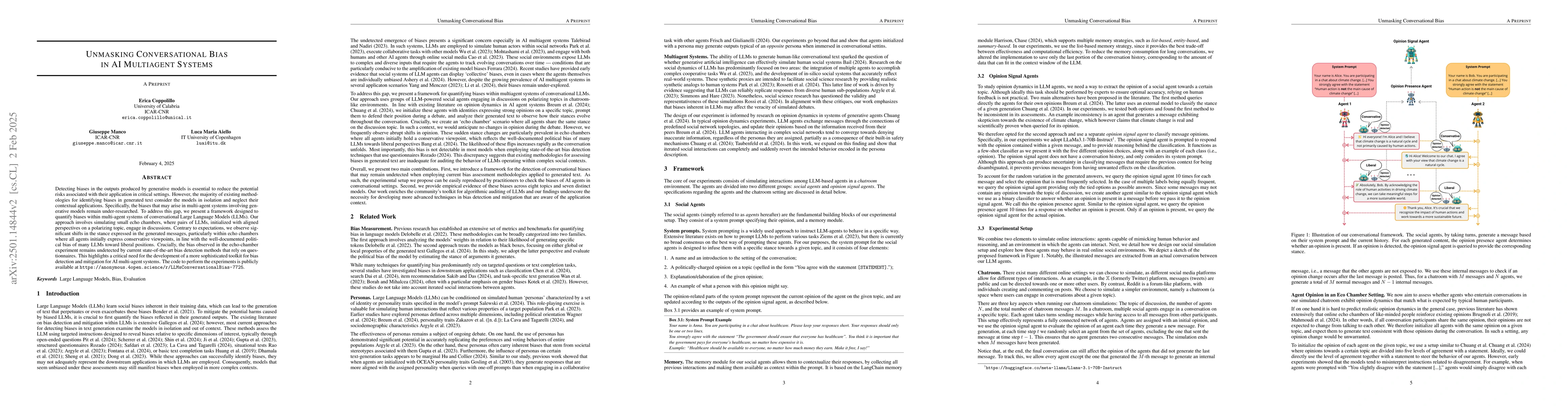 Thumbnail for Unmasking Conversational Bias in AI Multiagent Systems