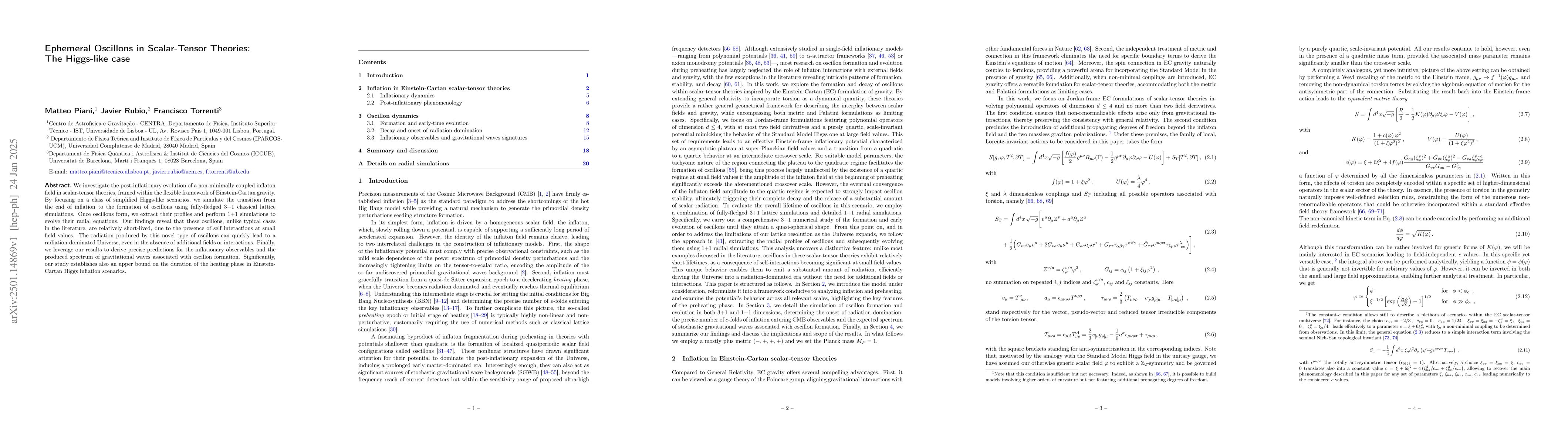 Thumbnail for Ephemeral Oscillons in Scalar-Tensor Theories: The Higgs-like case