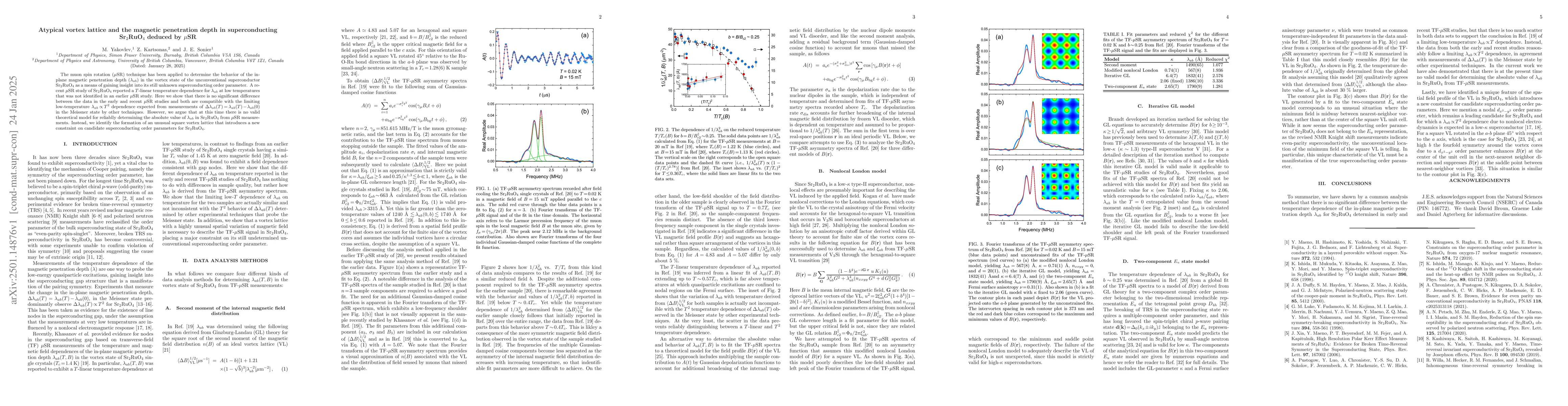 Thumbnail for Atypical vortex lattice and the magnetic penetration depth in
  superconducting Sr$_2$RuO$_4$ deduced by $μ$SR