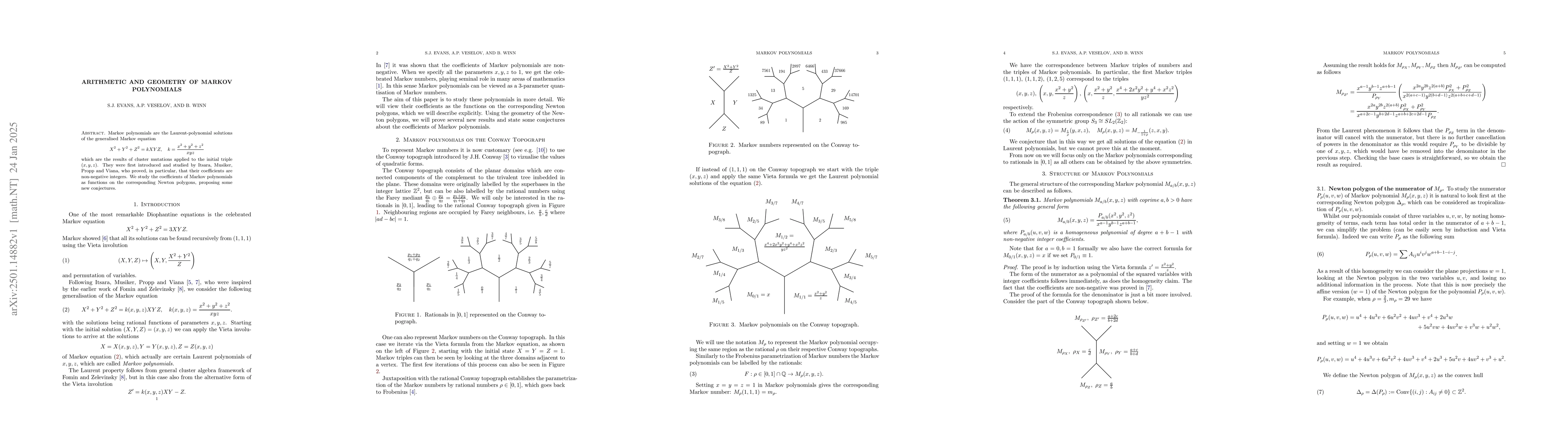 Thumbnail for Arithmetic and geometry of Markov polynomials