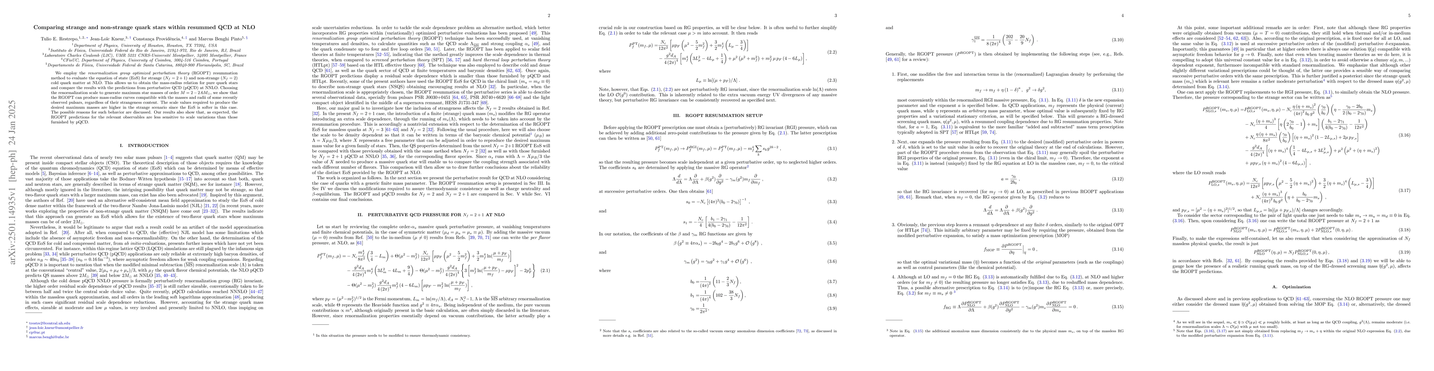 Thumbnail for Comparing strange and non-strange quark stars within resummed QCD at NLO