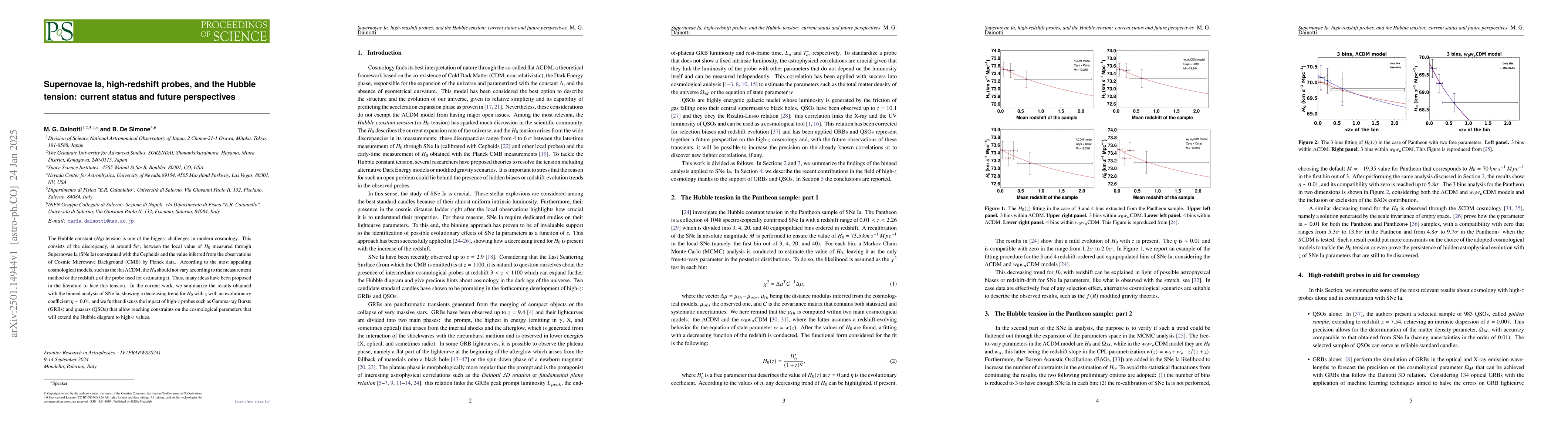 Thumbnail for Supernovae Ia, high-redshift probes, and the Hubble tension: current
  status and future perspectives