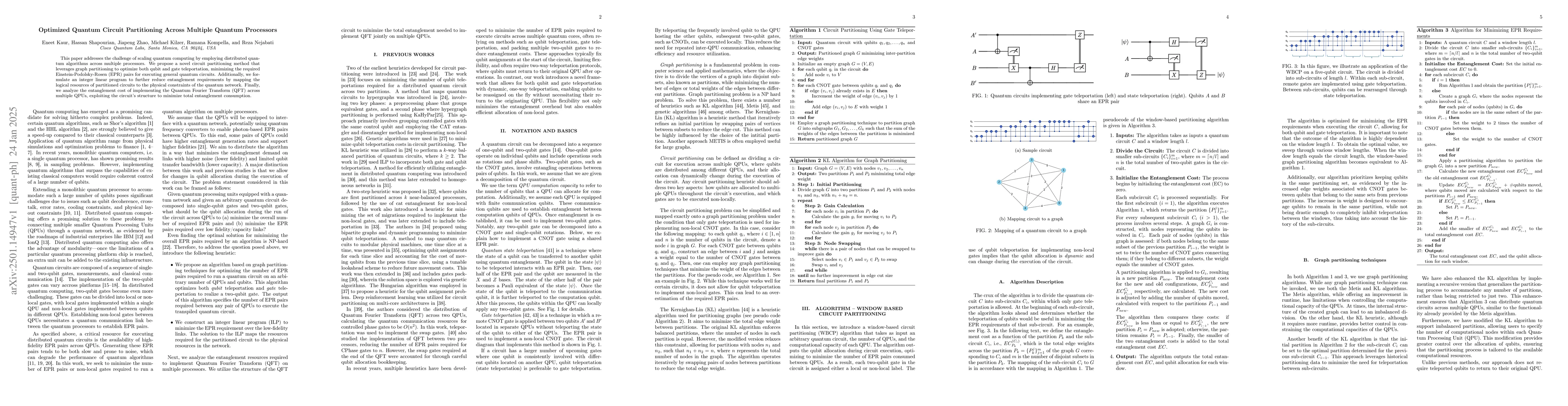 Thumbnail for Optimized Quantum Circuit Partitioning Across Multiple Quantum
  Processors