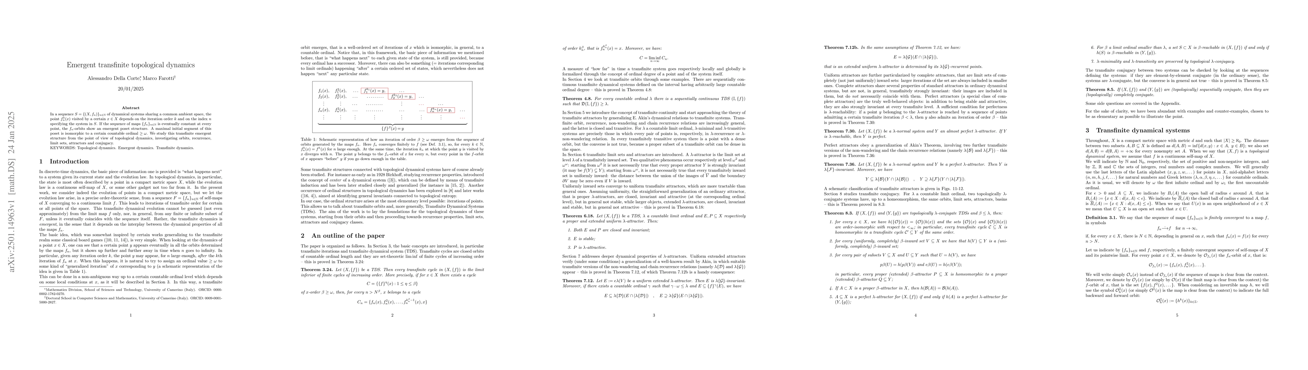 Thumbnail for Emergent transfinite topological dynamics