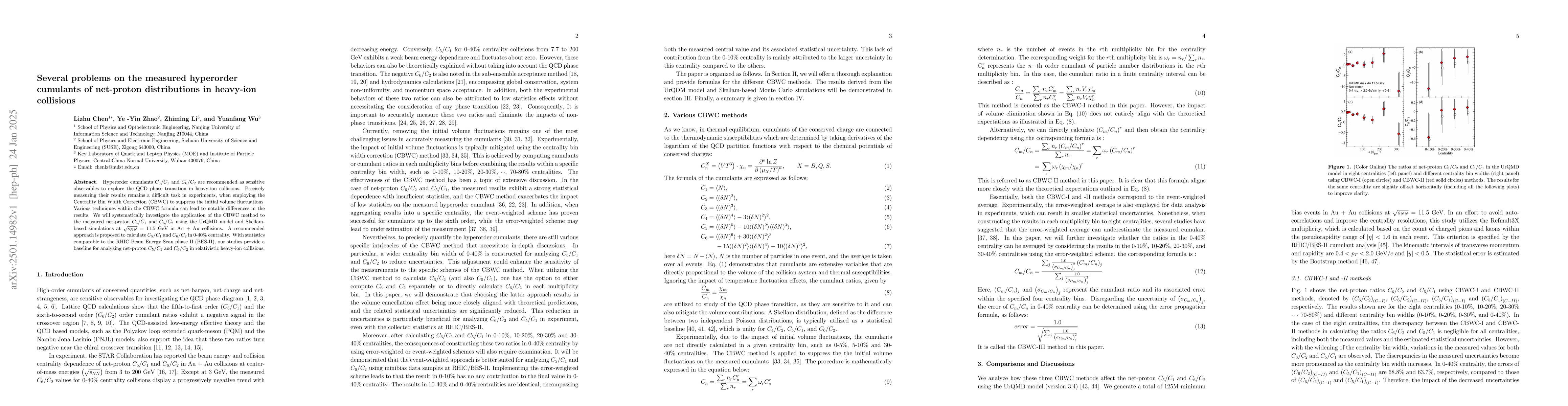 Thumbnail for Several problems on the measured hyperorder cumulants of net-proton
  distributions in heavy-ion collisions