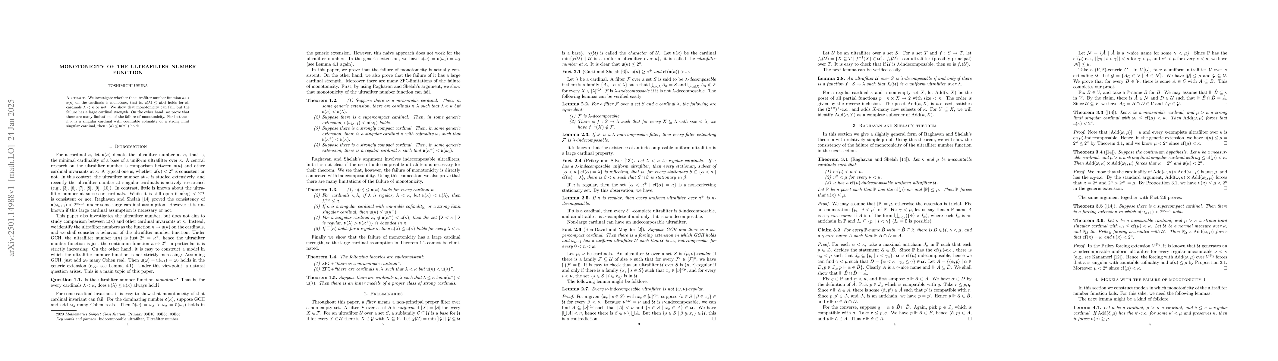 Thumbnail for Monotonicity of the ultrafilter number function